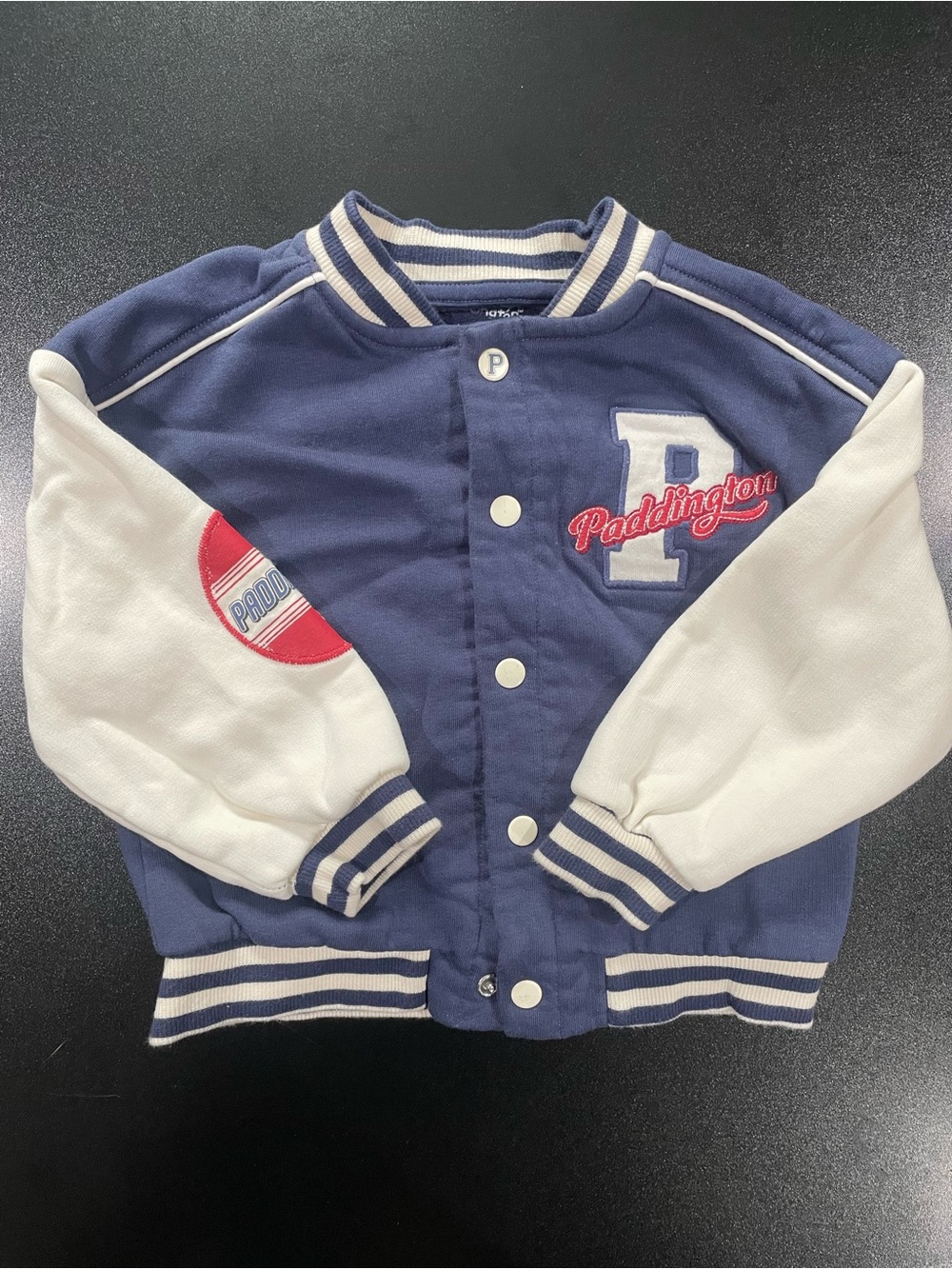 Marks & Spencer Navy and White Paddington Varsity Jacket fits 18-24 mo. 🐻